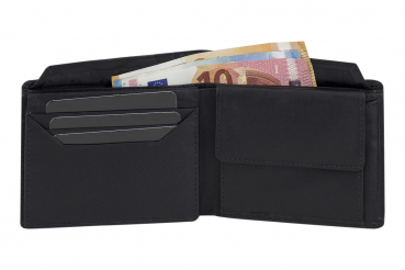 Preview: LEAS Geldbörse Herren extra dünn mit RFID Schutz, Klappe und Geheimfach, Herren Geldbeutel flach in Echt-Leder, Portmonee im Querformat mit 3 Scheinfächern, schwarz Preview: LEAS Geldbörse Herren extra dünn mit RFID Schutz, Klappe und Geheimfach, Herren Geldbeutel flach in Echt-Leder, Portmonee im Querformat mit 3 Scheinfächern, schwarz